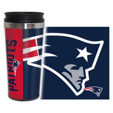 BOELTER BRANDS New England Patriots Travel Mug 14oz Full Wrap Style Hype Design 8886083918